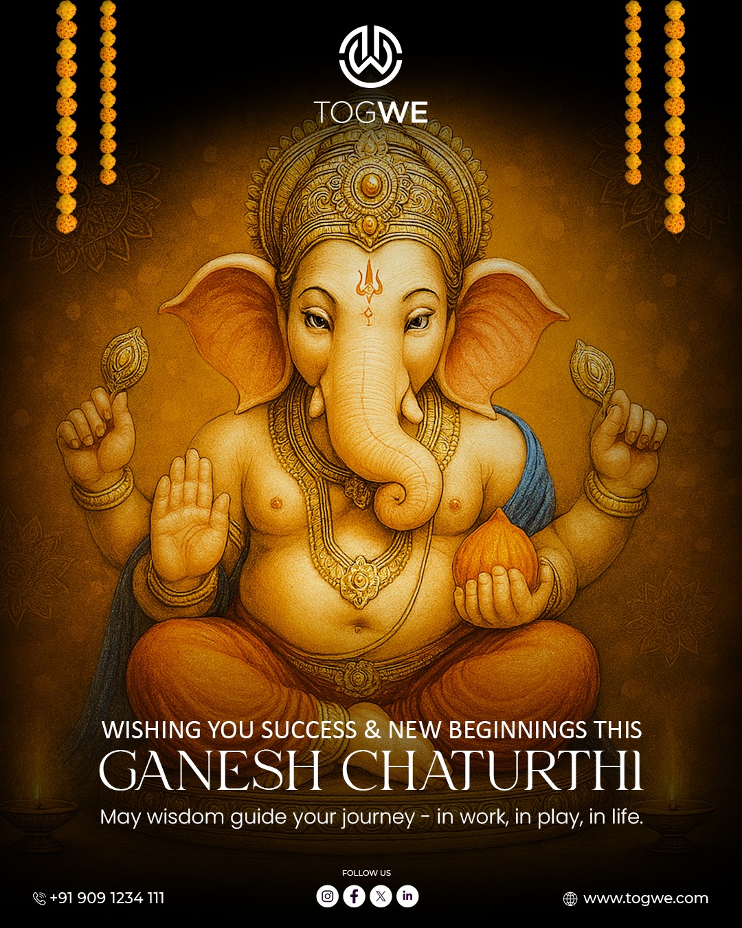 This Ganesh Chaturthi, TOGWE wishes you progress, purpose, and prosperity - in every game you play and every goal you chase.
#GaneshChaturthi #TogweCelebrates #NewBeginnings