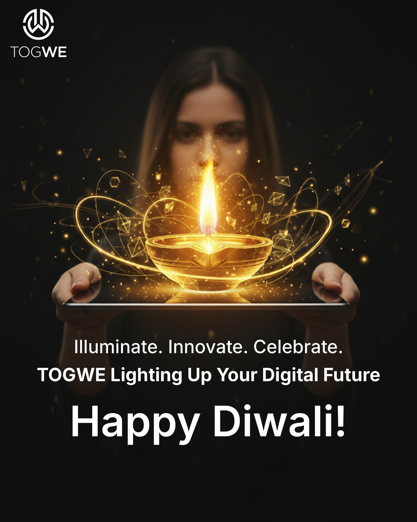 This Diwali, may your campaigns sparkle, your clicks multiply, and your ROI glow brighter than the diyas! 💫
Team Togwe wishes you endless creativity and success this festive season.
💥 Let’s light up the digital world — together! 
#Togwe #HappyDiwali #DigitalMarketing #DesignAndDevelopment